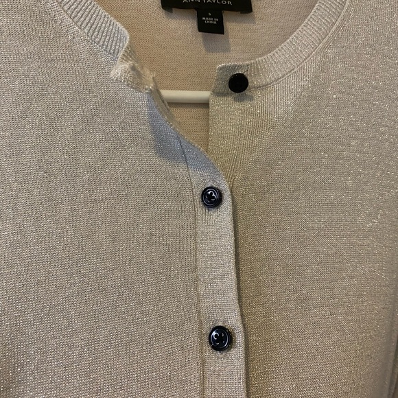 Ann Taylor Sparkly Silver Cardigan - Size S - Picture 3 of 8